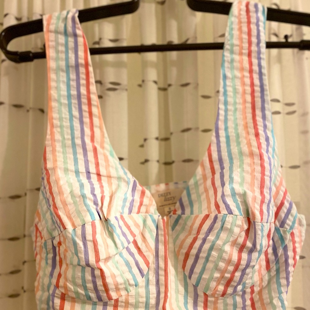Rainbow candy cane bustier